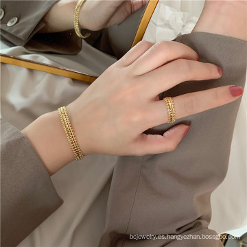 Shangjie OEM Joyas 2021 Mujeres Fashion Gold Jewelry Jewelry Jewelry Jewely Bangle &amp; Ring Joyería simple